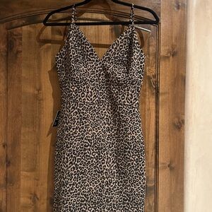 Spaghetti strap Leopard dress
